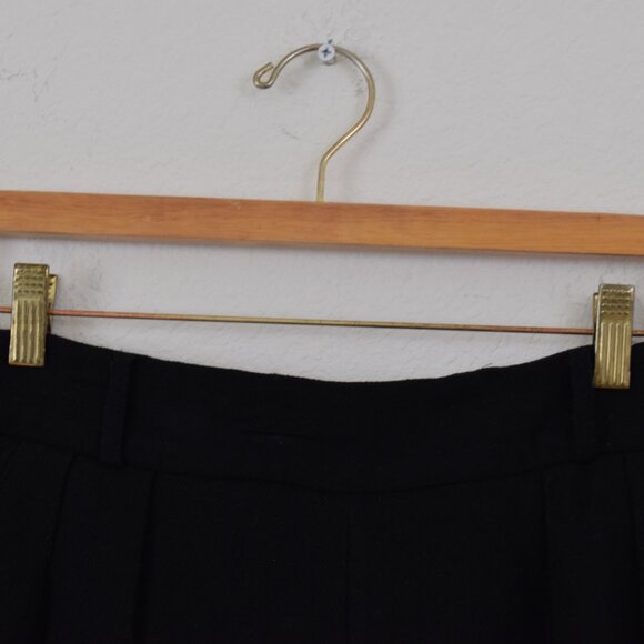 Vintage 90s Black Wool PLeated Trousers size 12 | 32 waist - Picture 5 of 8